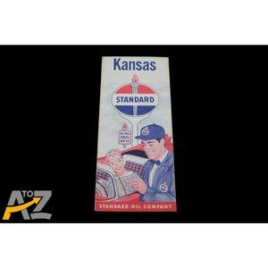 Vintage Standard Oil Company Kansas Road Travel Pocket Map early 1960's